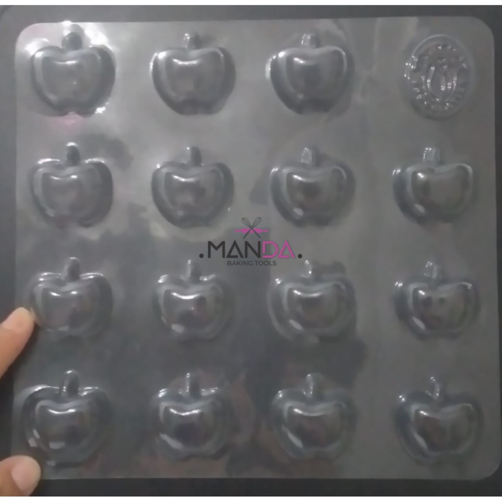 mika cetakan coklat fondant puding motif buah apel