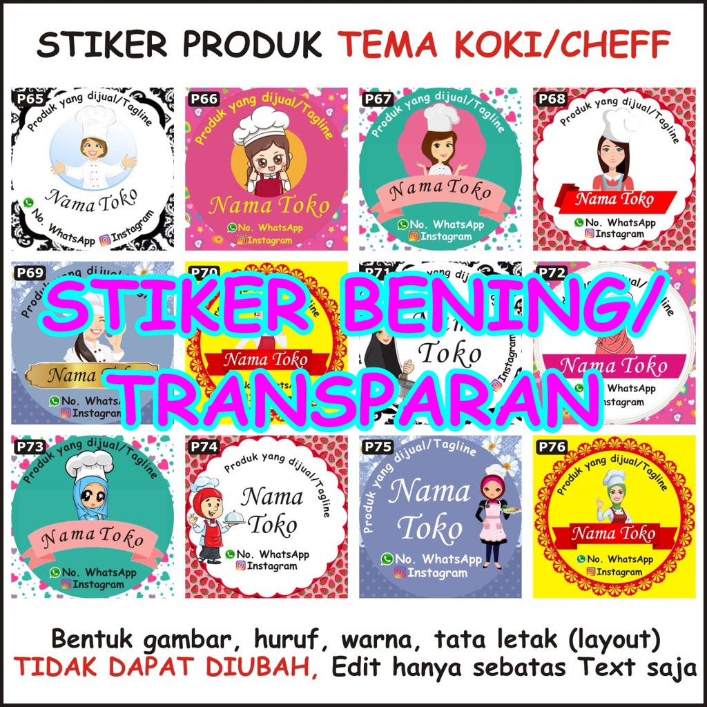 

(BENING-13) STIKER PERSEGI ISI 70 /STIKER KEMASAN/STIKER PRODUK/STIKER TOPLES/STIKER MAKANAN/BOTOL