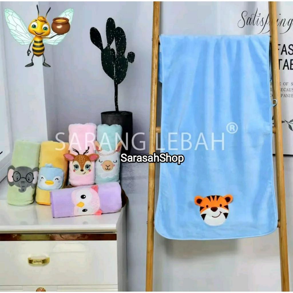 Terbaru !!! Handuk Bayi Karakter Animal's Ukuran 50x100 cm Bahan Microfiber Super Lembut