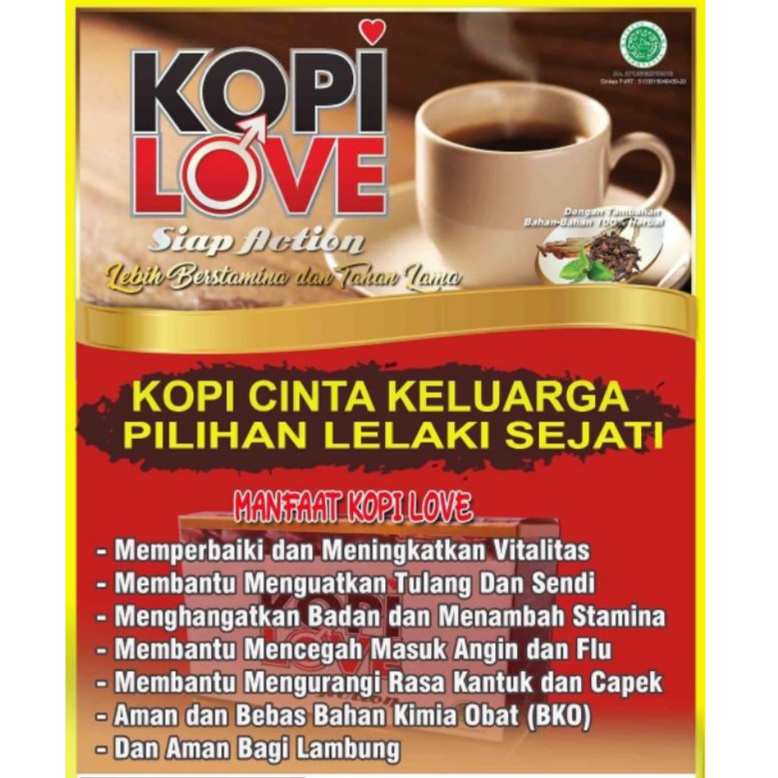 KopiLove Kopi Rempah Kolagen - Kopi Love Herbal Kesehatan - Kopi Hitam