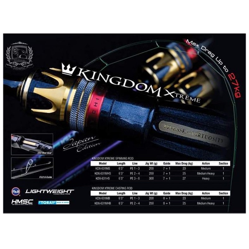 JORAN SPINNING SEAHAWK KINGDOM XTREME SOLID CARBON 632 631
