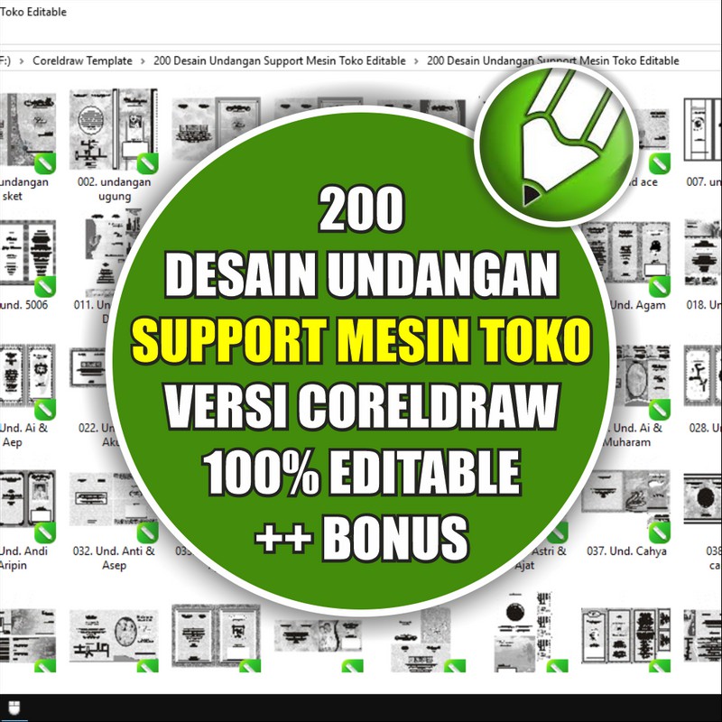 200 Desain Undangan Support Mesin Toko Versi Coreldraw