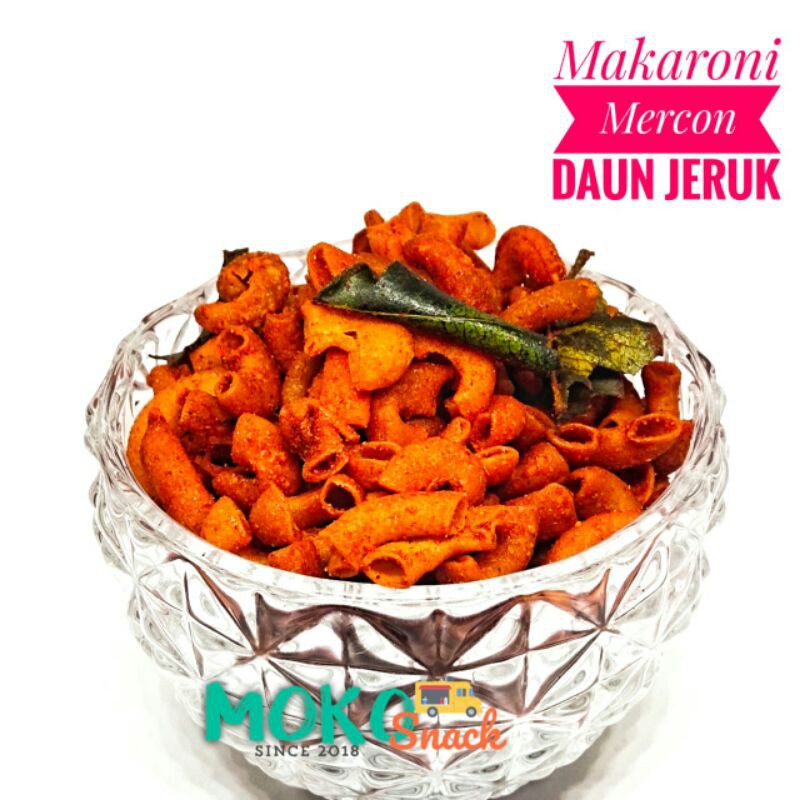 

BEST SELLER Makaroni Mercon Daun Jeruk 100gr / MAKARONI BANTAT PEDAS / MOKO SNACK KILOAN