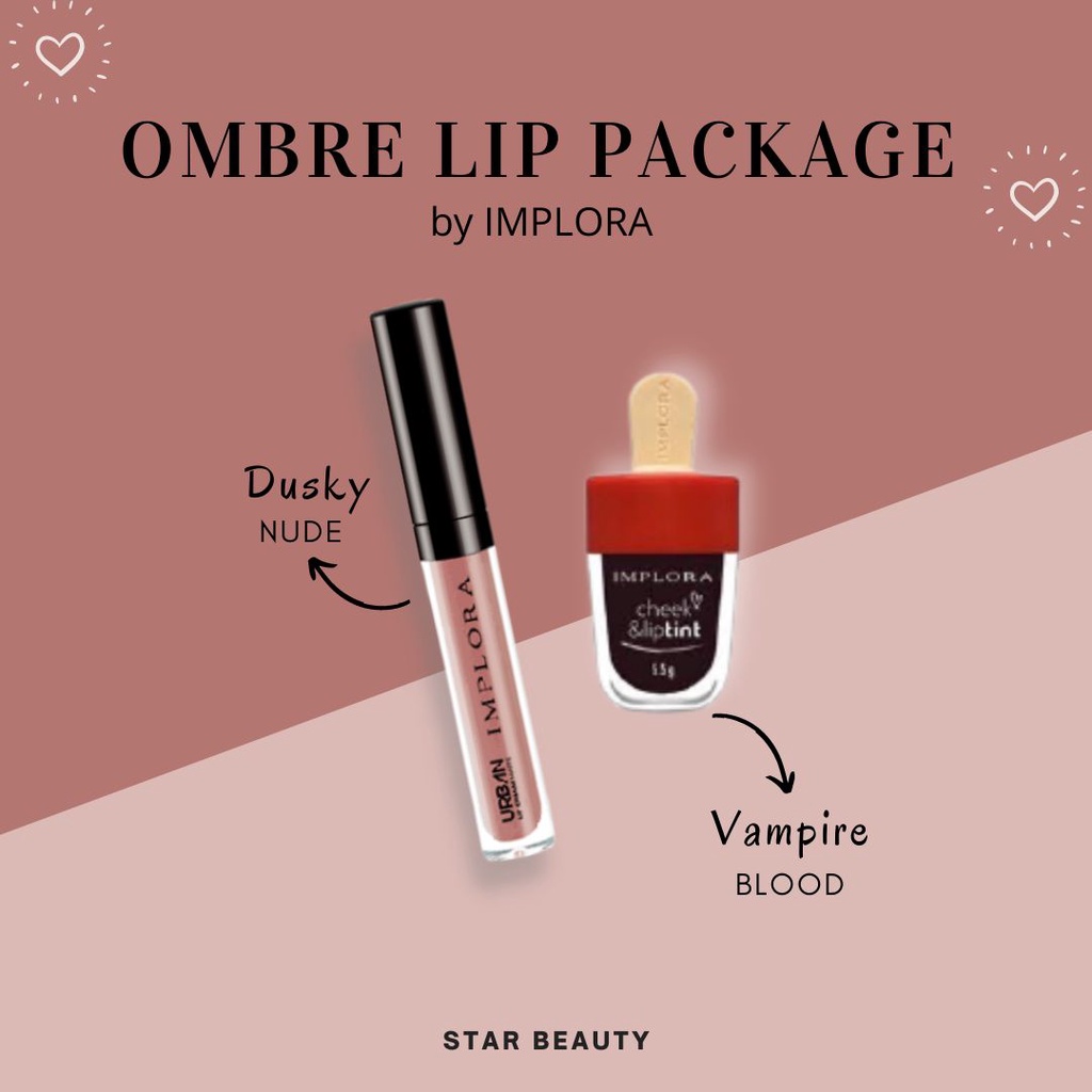 PAKET OMBRE IMPLORA URBAN LIPCREAM DUSKYNUDE + LIPTINT VAMPIRE BLOOD