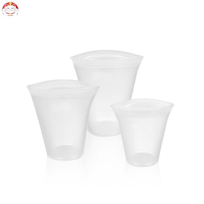 3 Pcs Silicone Food Storage Bags - Kantong Silikon Tempat Makanan