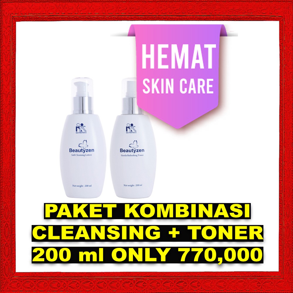 Beautyzen Soft Cleansing Lotion Pembersih, Gentle Refreshing Toner Penyegar Wajah Alami KK Indonesia