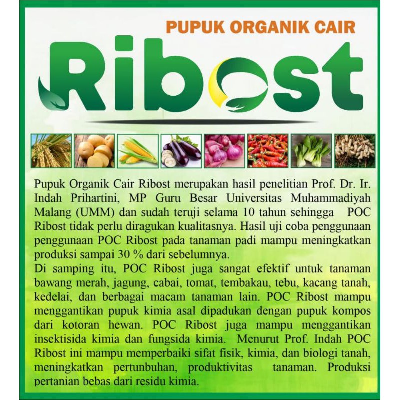 Pupuk organik cair Ribost hijau