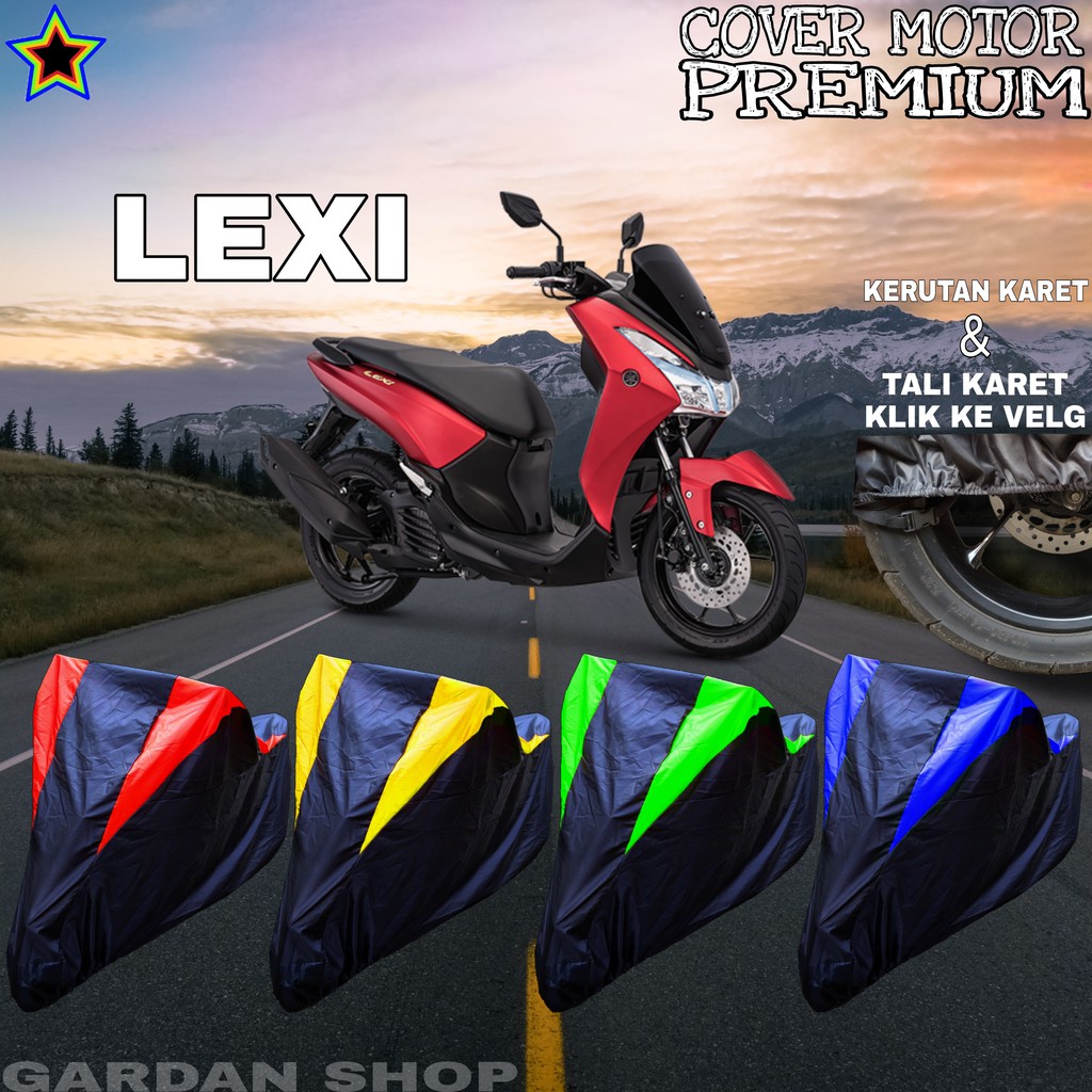 Sarung Motor LEXI Hitam KOMBINASI Body Cover Penutup Lexi PREMIUM