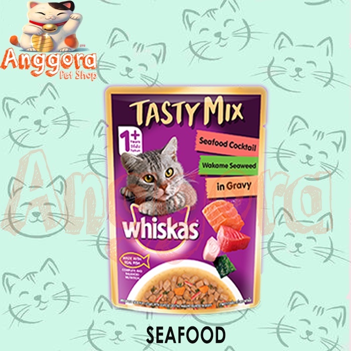 Makanan Kucing Basah WHISKAS pouch TASTY MIX 70g All Varian