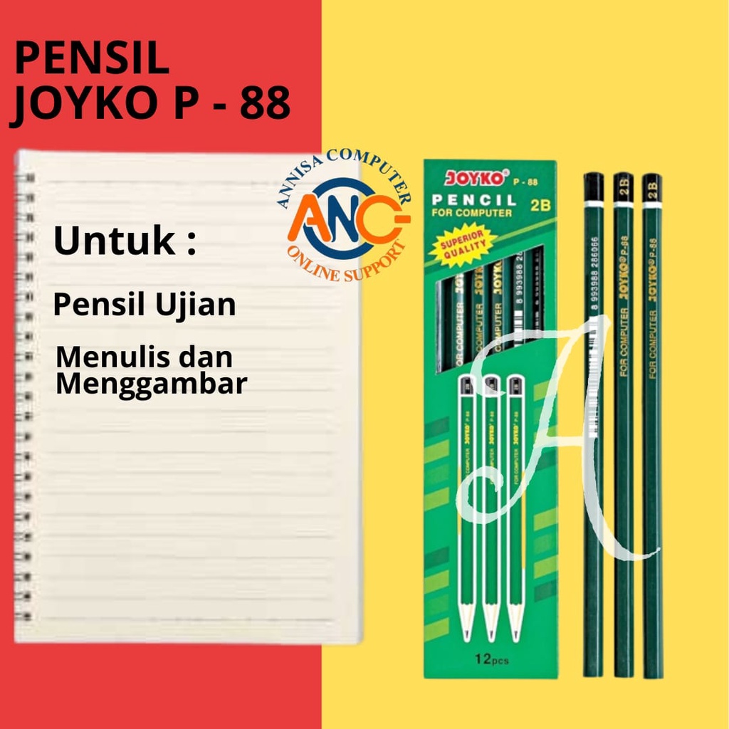 

PENSIL JOYKO P - 88 2B / 1 BOX 12 PCS / Pencil Ujian Original / Murah