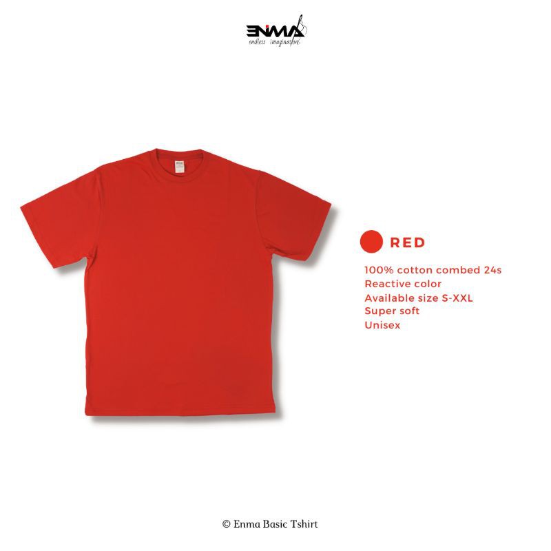 Kaos Polos Combed 24s Merah