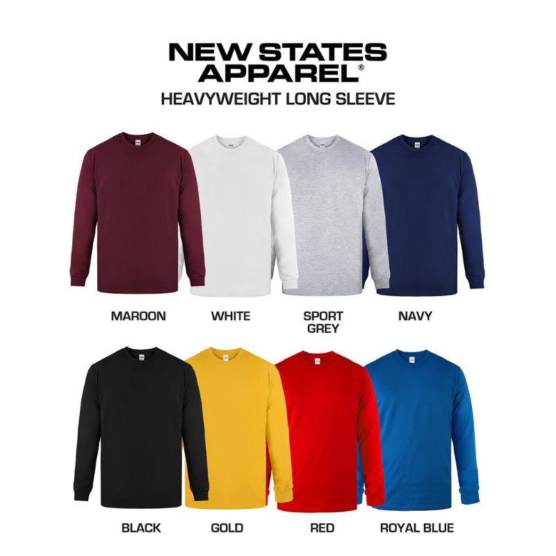 KAOS LENGAN PANJANG PAKE KARET LENGAN TYPE HEAVY WEIGHT NEW STATE APPAREL