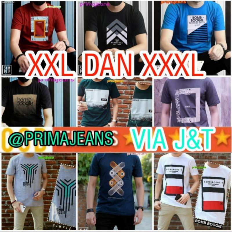 Kaos Pendek Pria Jumbo Model Distro Ukuran XL XXL dan XXXL Pilih Warna Gambar Tulisan Simpel Rondom Katun Combat Cotton 30s Bahan Halus Nyerap Keringat