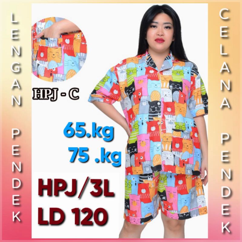 BAJU TIDUR BIG SIZE LD 120 130/PIYAMA SET CELANA JUMBO MOTIF KARAKTER