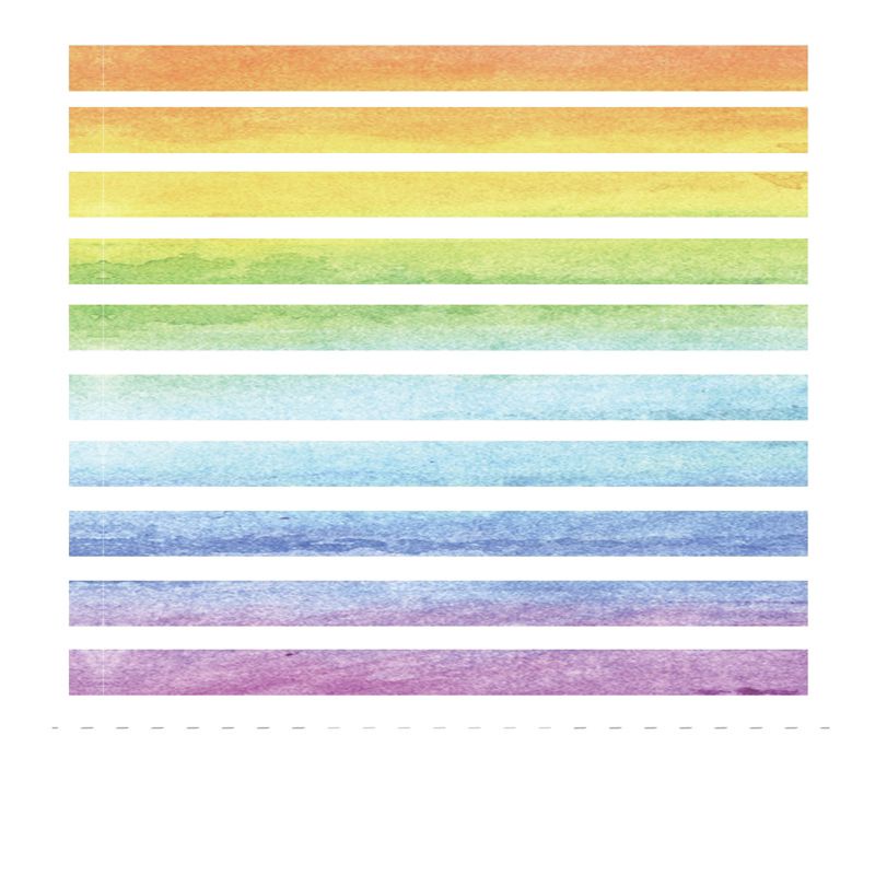 Washi Tape / Masking Tape Simple Color Series Rainbow 10pcs