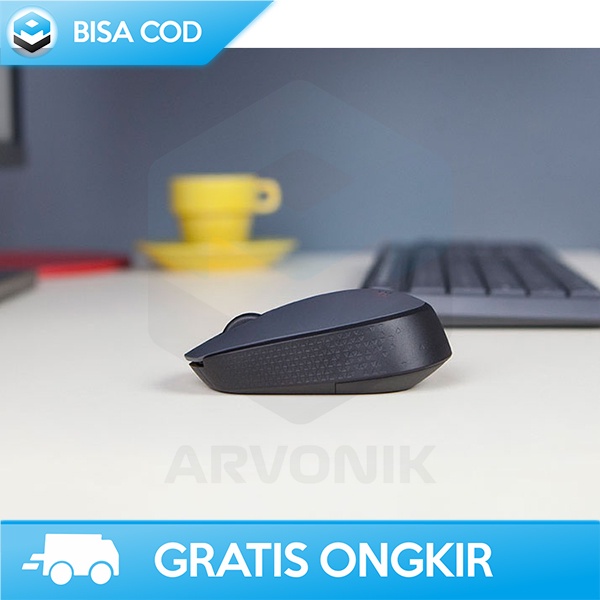 MOUSE NIRKABEL WIRELESS USB PORT 2.4 GHZ LOGITECH M171 GRAY BATERAI AA