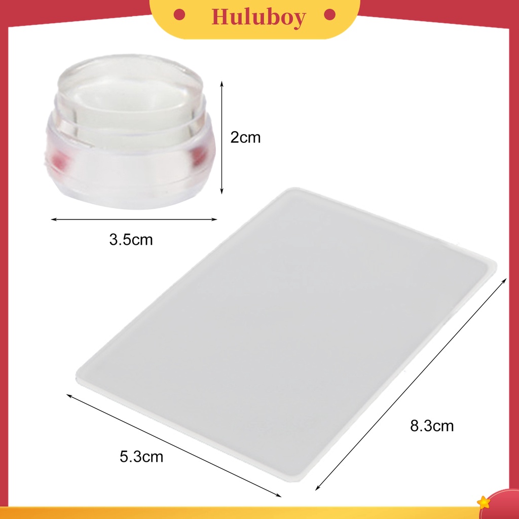 Huluboy Huluboy♡ Alat Stamper Kuku Kepala Bulat Bahan Silikon Transparan Untuk Manicure