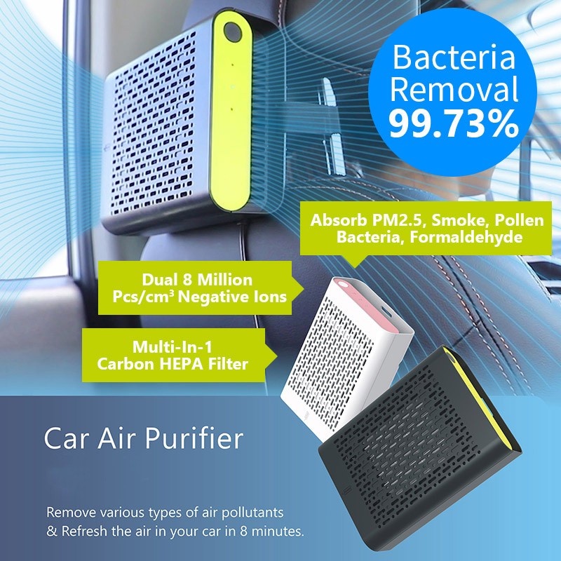 Ionkini Car Air Purifier Filter Mobil Pembersih Udara Bau Rokok Debu Virus