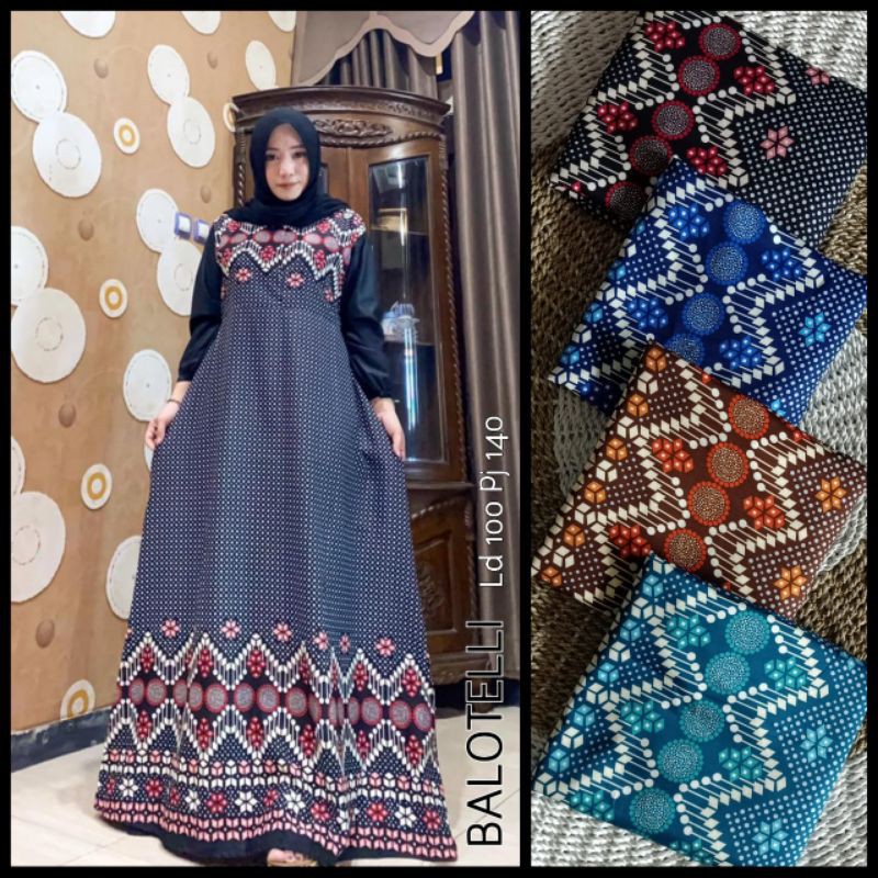 [Fashion Muslim] Gamis TUMPAL MOTIF baloteli | busui | manyung