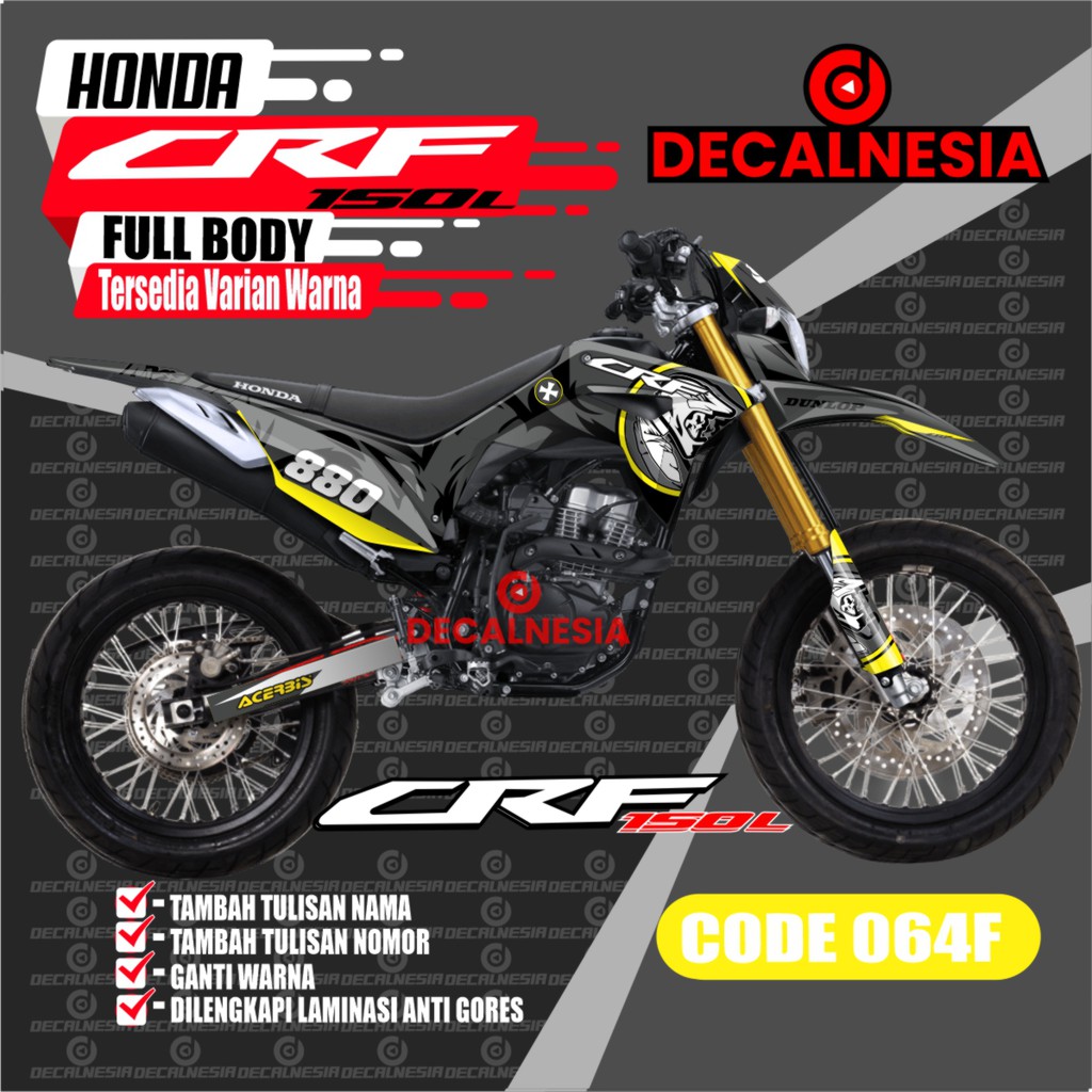 Decal Stiker Full Body Motor Honda CRF 150 L Aksesoris Modifikasi Variasi Sticker CRF 150 Supermoto Shopee Indonesia