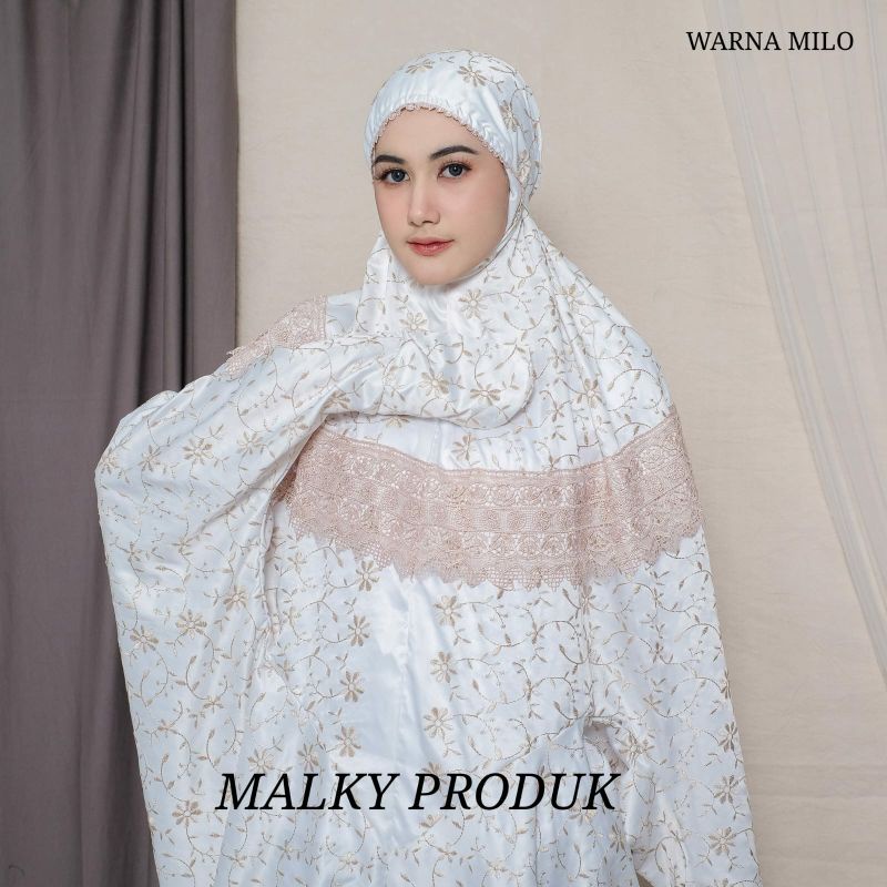 Mukena Terusan Dewasa Sutra Prada Renda Kalung Daily Sahmal