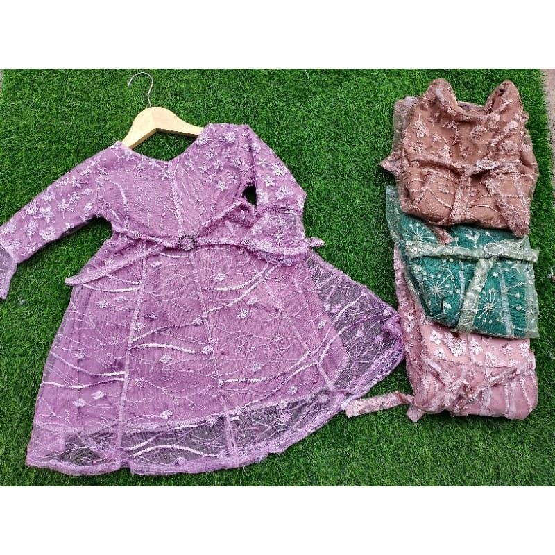 Gamis anak usia 1 2 tahun motif brokat / gamis brukat untuk anak perempuan