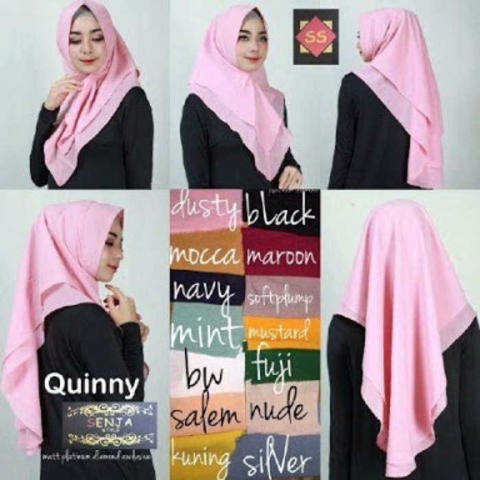 Jilbab Instant Quinny 2 Layer Pinguin/Hijab Instant Syari/Khimar Bergo