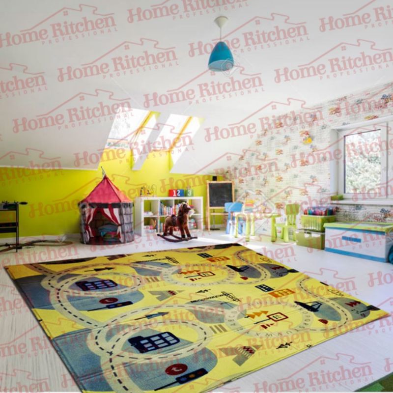 Playmat Matrass Tikar Lipat Shimano Original matras anak bayi FREE BAG 180x200 KHUSUS EKSPEDISI-TRAFFIC YELLOW