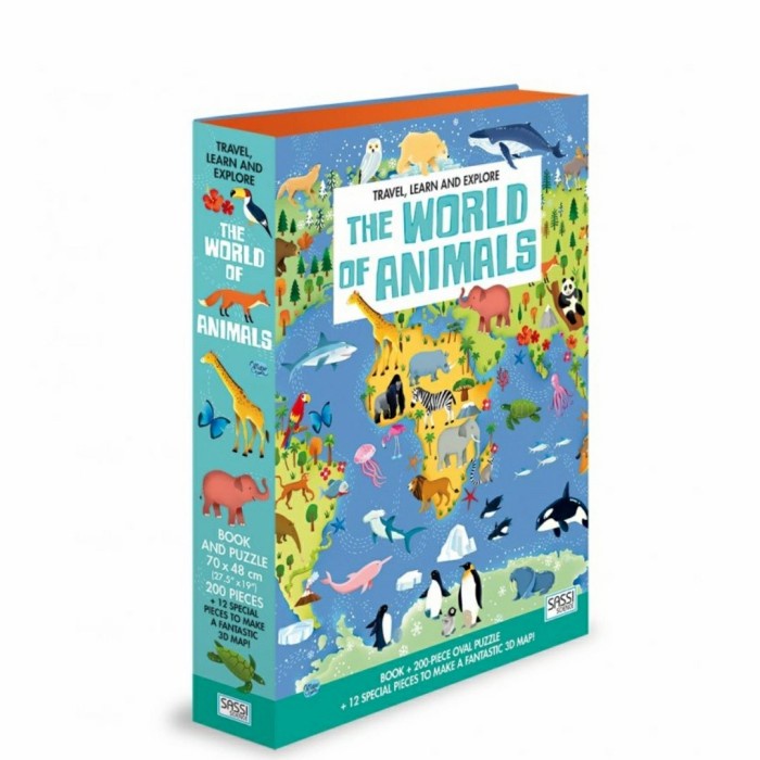 Sassi Science: Travel Learn Explore: World of Animals (Book & Puzzle)