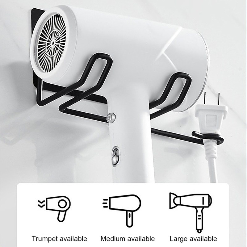 Rak Holder Hair Dryer Bahan Stainless Steel Tahan Air Untuk Kamar Mandi