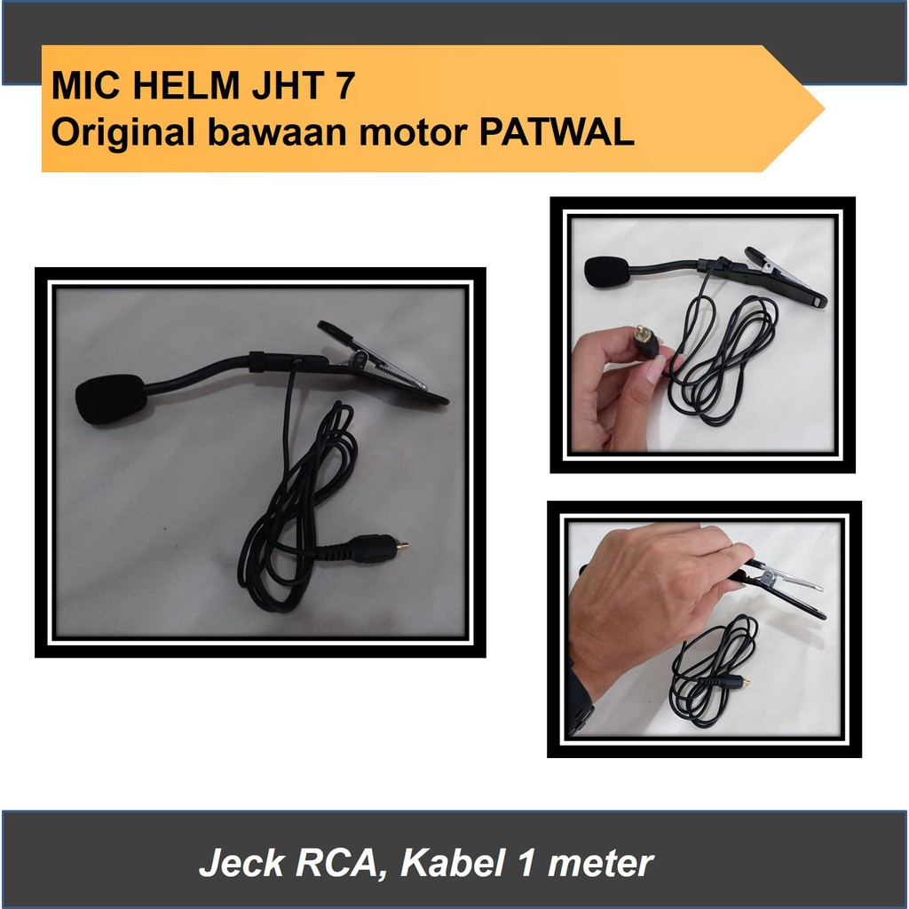 Mic Helm Patwal Polisi JHT 7 Microhone jepit helmet Original ASLI Polisi Mik Mikropon NOBORU PJR