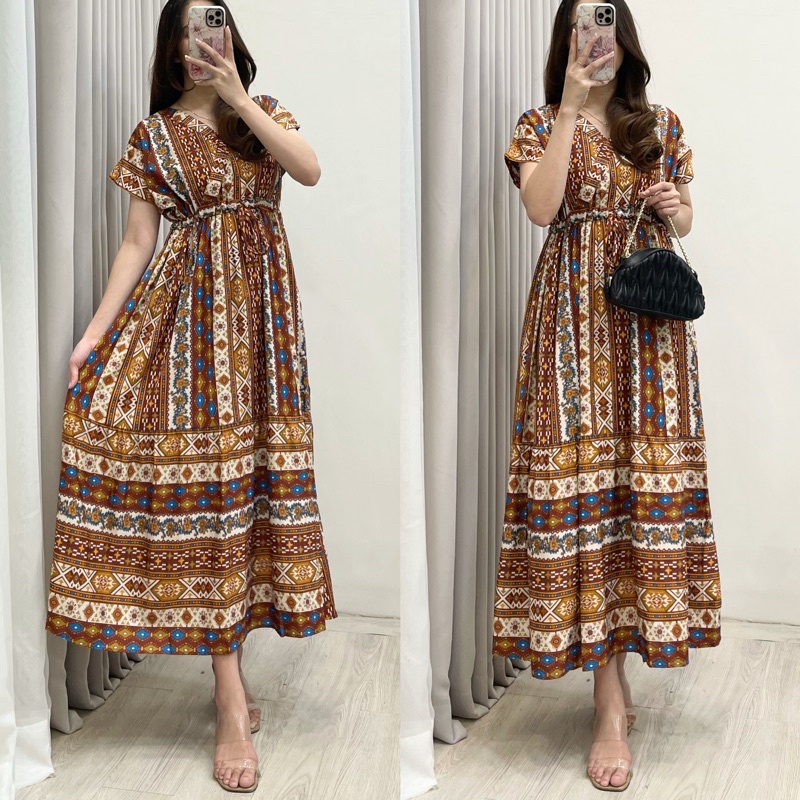 Daster Kimono Serut Homewear By Amariel-KS: Ethnic Brown