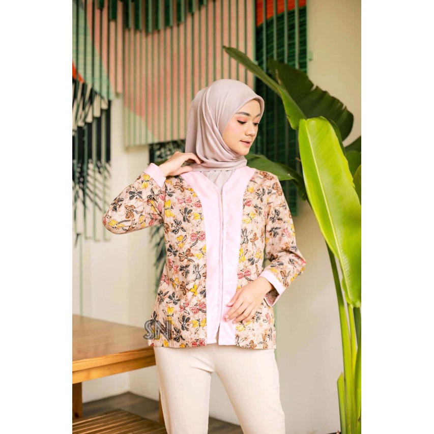 Blus Batik Fashion Motif Unik Cantik Size Standar Jumbo Formal Seragam Baju Kantor Karyawan Busui 10