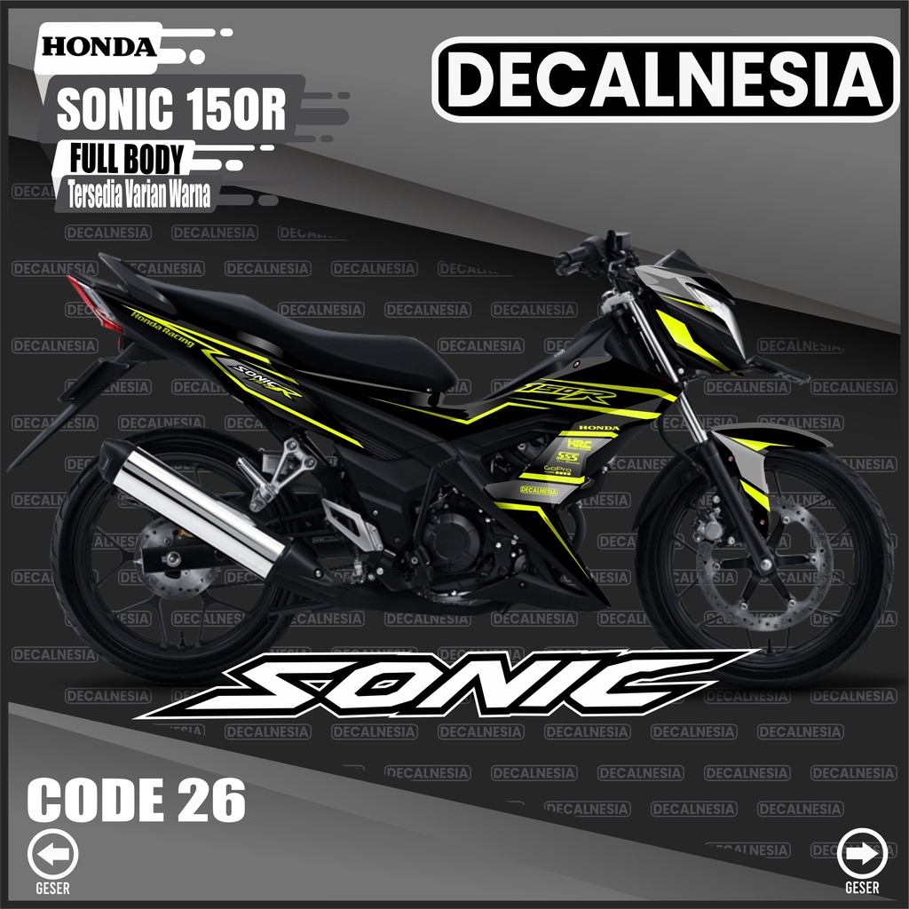 Stiker Decal Sonic 150R Full Body Sticker Motor Honda Variasi Racing Simple Dekal Aksesoris Decalnes