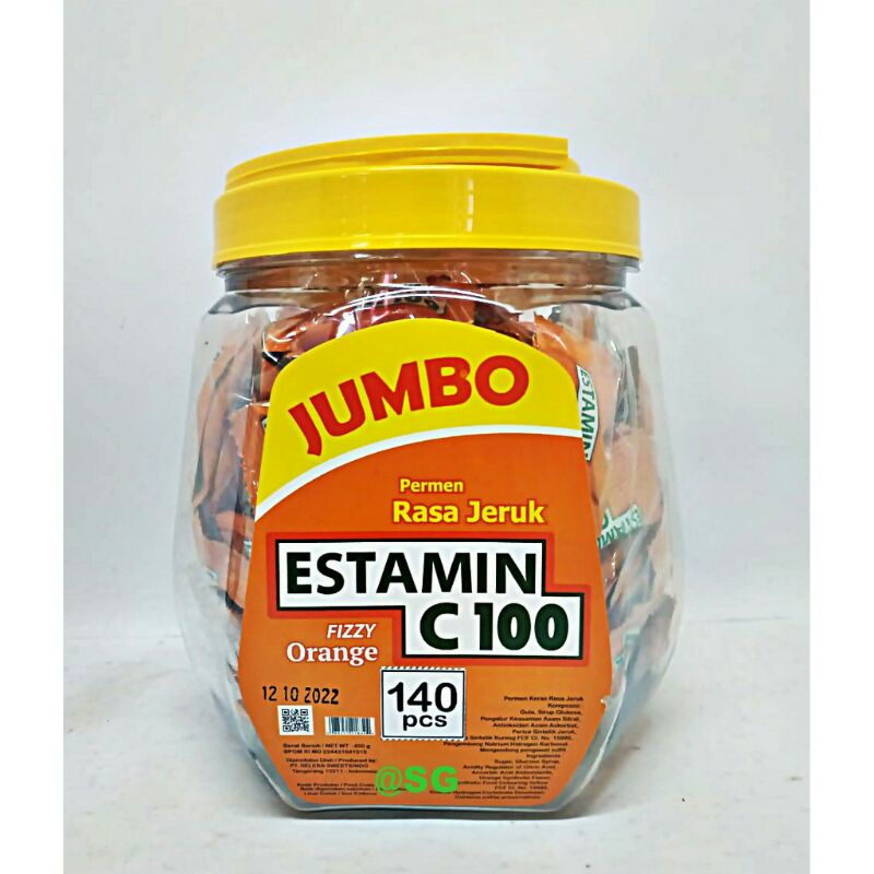 

Permen Jeruk Estamin C100% Toples isi 140pcs