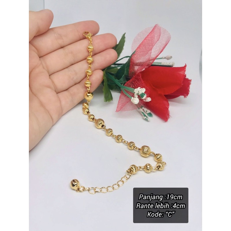 Gelang Tangan Biji Lada Motif Emas Xuping