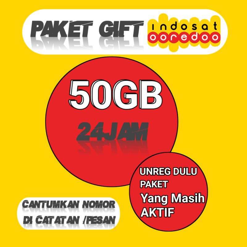 Promo Murah Kuota Indosat Gift hari ini 50GB