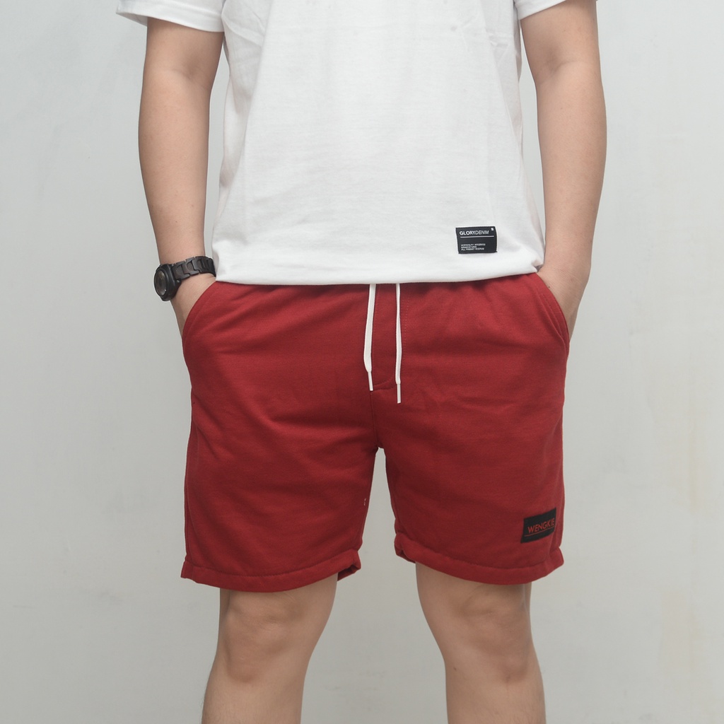 Wengkie.id / Boardshort / celana pendek pria / celana pendek wanita / celana casual / celana pendek murah / Warna Maroon