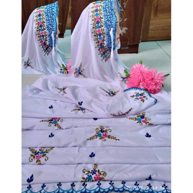 Mukena Terusan Bordir Bunga Tabur full