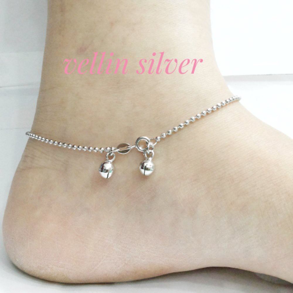 Jual perhiasan gelang kaki silver 925 gelang kaki perak silver 925 lapis emas putih Murah