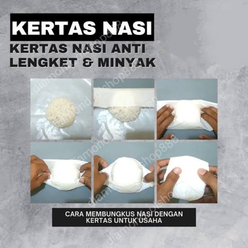 Kertas Nasi KFC / Kertas MCD / Kertas Burger Kebab Kertas Bungkus Nasi Kertas minyak @ 100 Lbr