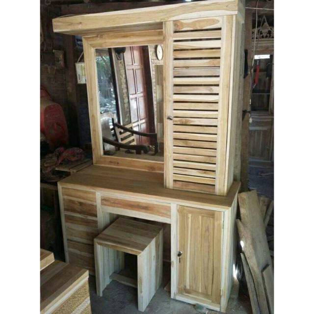 Meja rias kayu jati mentahan