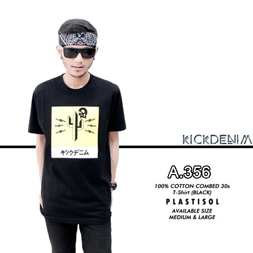 Kaos Kick Denim | Kaos Original | Kaos trendy | Kaos kekinian | Tangan Pendek | A.356