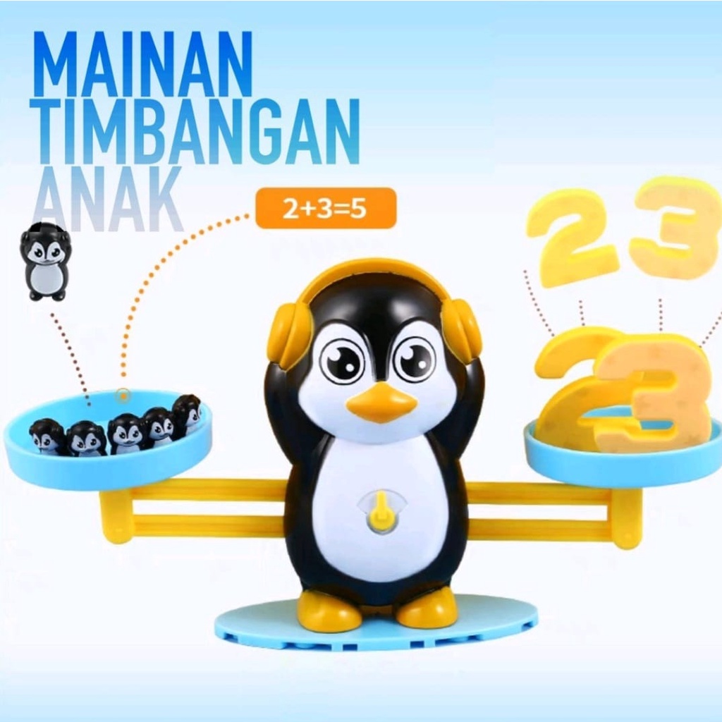 Mainan Edukasi Anak Timbangan Belajar Matematika - Penguin