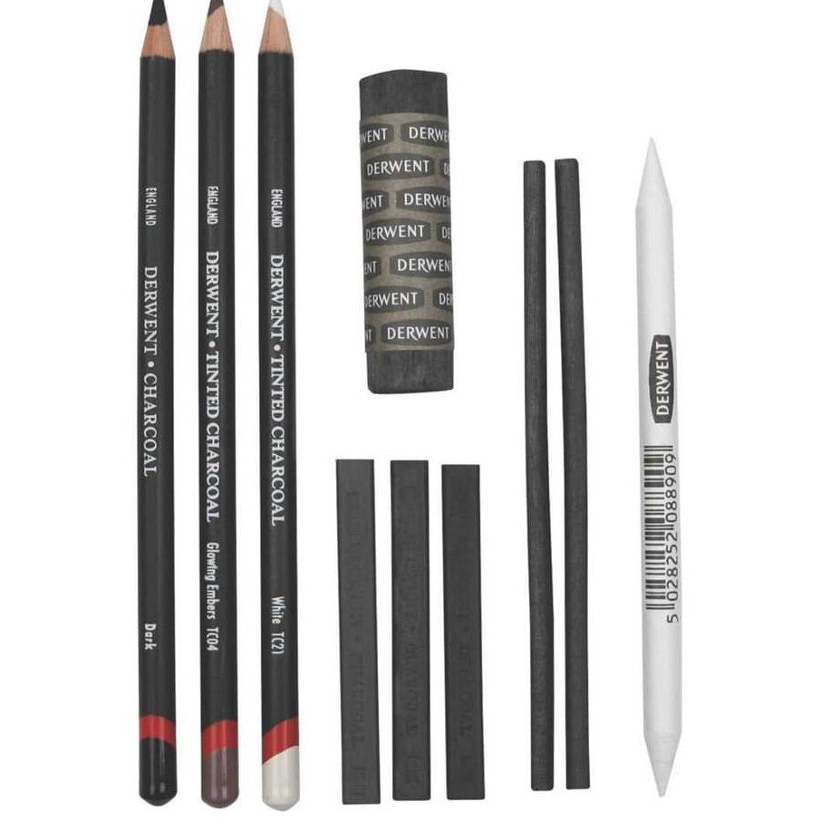

☑ Derwent Charcoal Set - Blister Pack of Charcoal Mixed Charcoal Media ➴