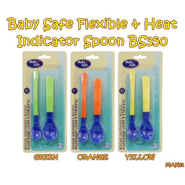 MAK41 BABY SAFE SENDOK FLEXIBLE &amp; HEAT INDICATOR SPOON BS350