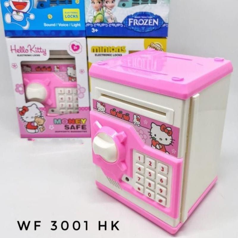 mainan edukasi mesin atm celengan menabung anak dan hobi anak-anak money safe hellokitty