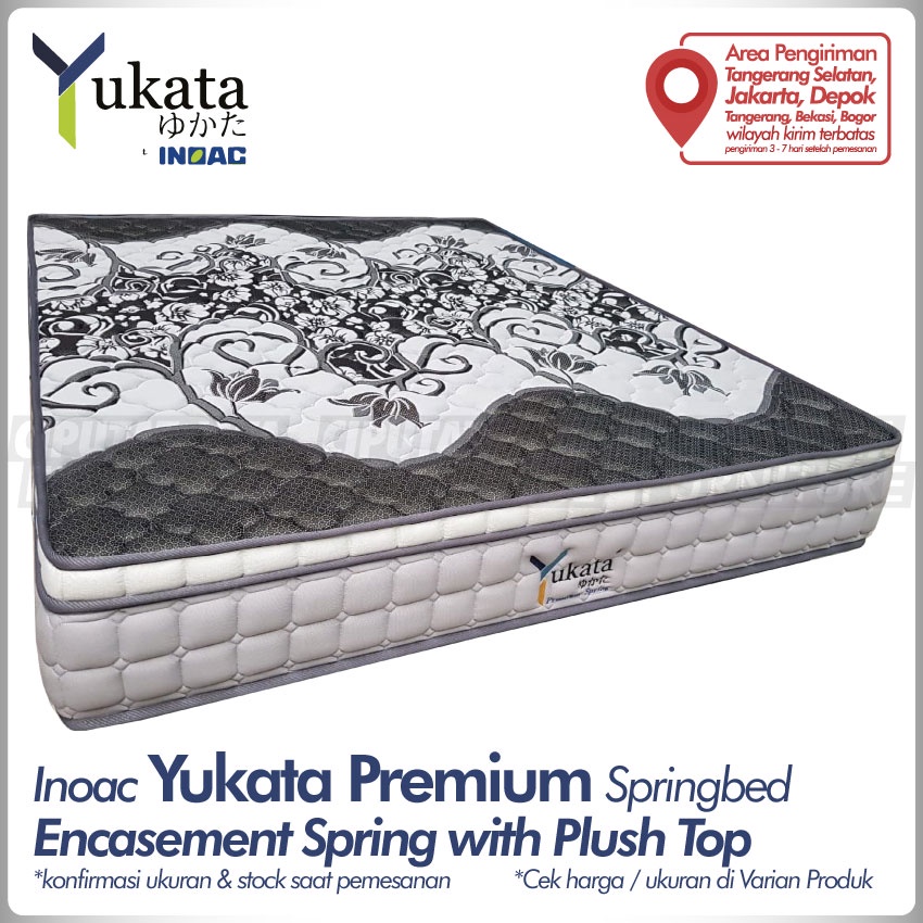 Springbed Inoac Yukata Premium Plush Top | Kasur Spring Bed Yukata Premium Plushtop Encasement Foam