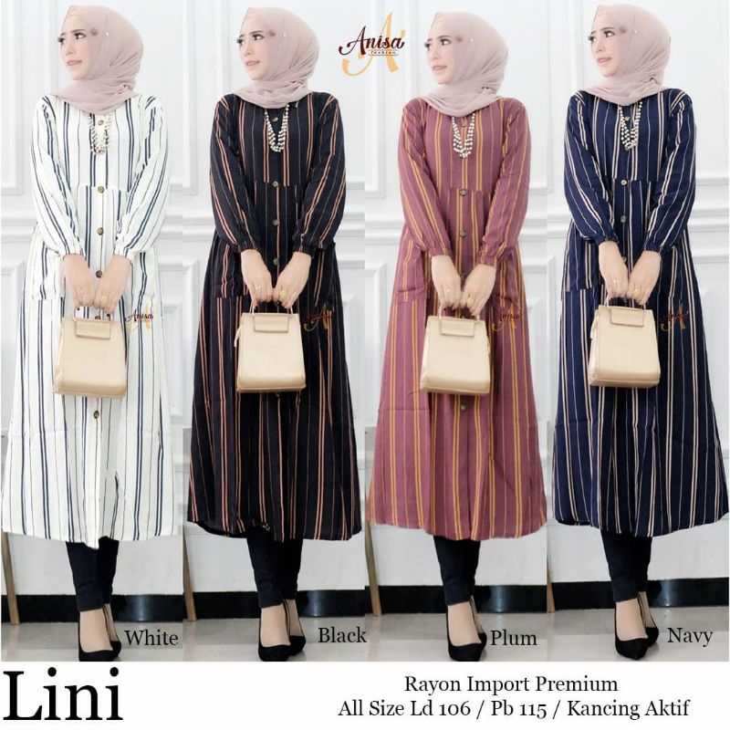TUNIK RAYON IMPORT MOTIF GARIS SUPER CANTIK LINI BY ANISA