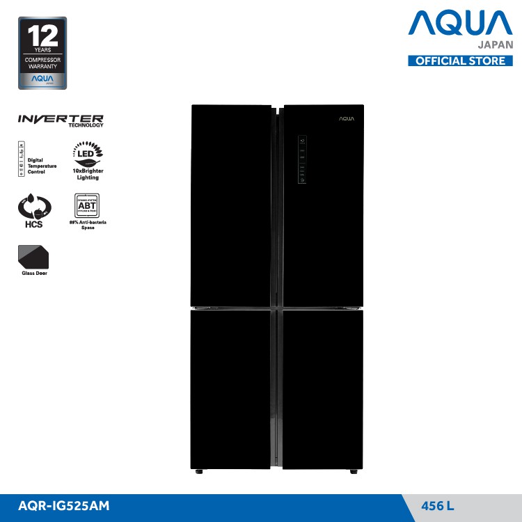 AQUA JAPAN Kulkas Multidoor Inverter AQR-IG525AM(GB) 465 Liter FREE ONGKIR (JABODETABEK)